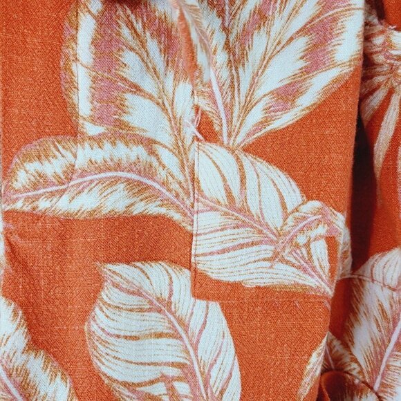 Aeropostale Shorts Tropical Sz Small Paper Bag Waist Coral Rayon Linen Blend - Picture 3 of 6